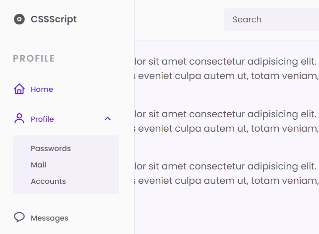 Responsive Sidebar Submenu